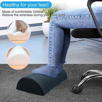 Office Foot Rest Under Desk: New Ergonomic Footrest Cushion w/Angled Half Cylinder Design for Optimum Leg Clearance: Firm, Compact Supportive Foot Stool Under Desk Foot Rest Desk Accessories