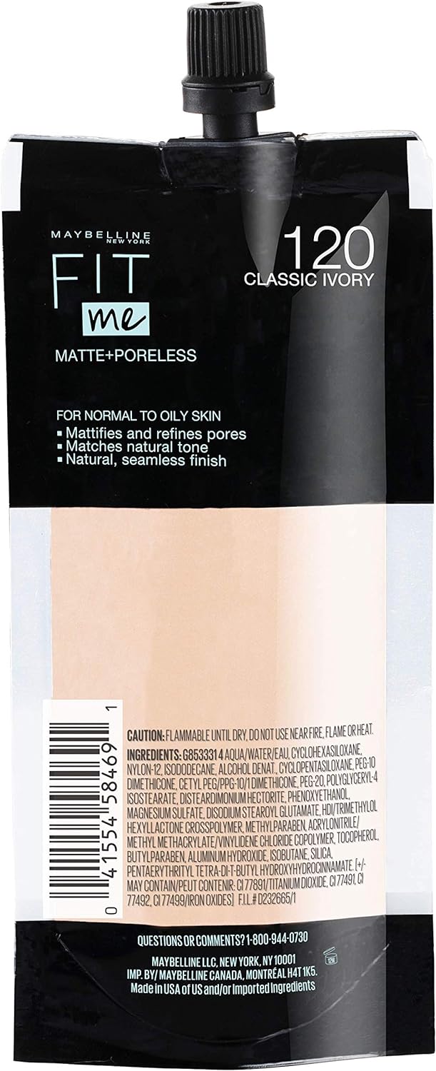 Maybelline Fit Me Matte + Poreless Liquid Oil-Free Foundation Makeup, Soft Tan, 1 Count (Packaging May Vary)