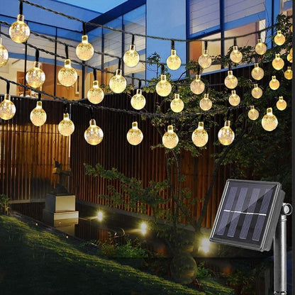 Sulfar Solar String Lights Outdoor, 30 LED Crystal Ball Fairy Waterproof Powered for Garden, Home, Party, Gazebo, Lawn, Patio (Warm White)