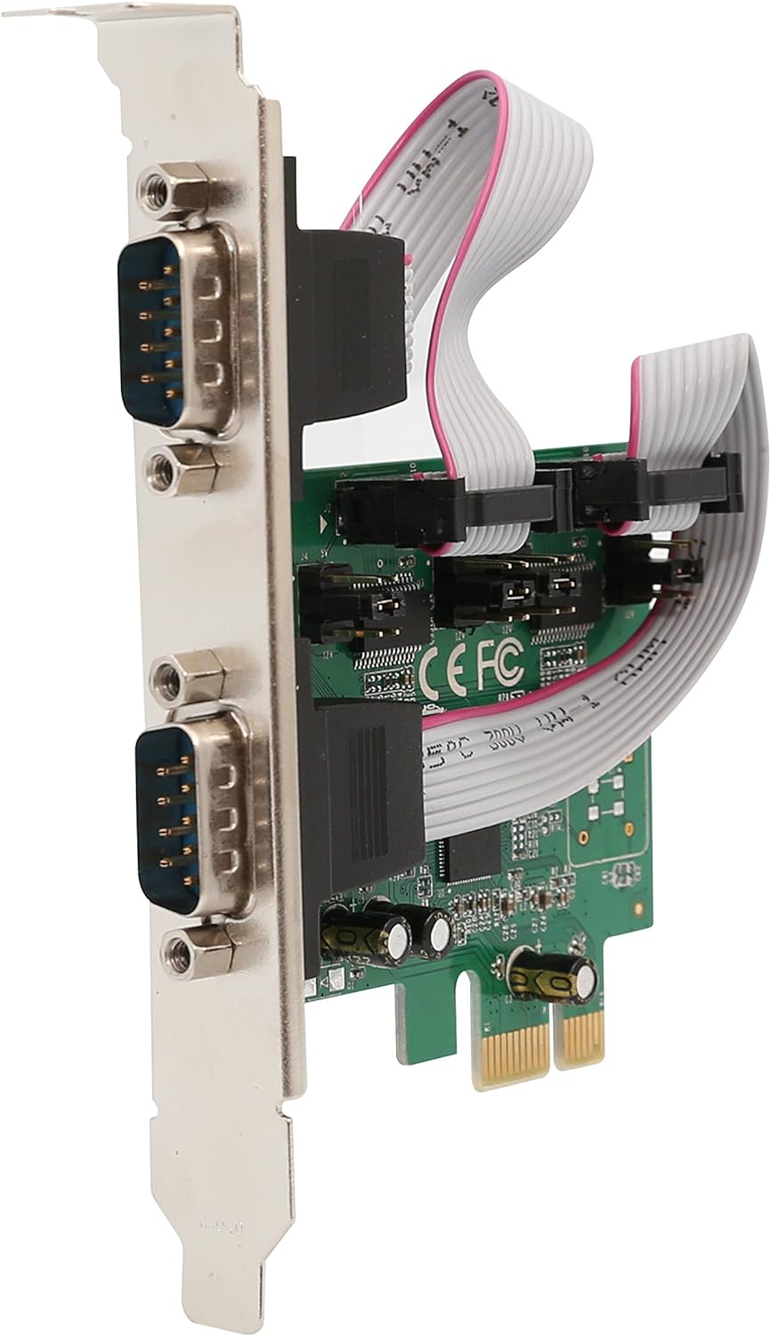 I/O Crest 2 Port Serial COM DB9 RS-232 and 1 Port DB25 Printer Lpt1 Port PCI-E 1.0 X1 Card WCH382 Chipset