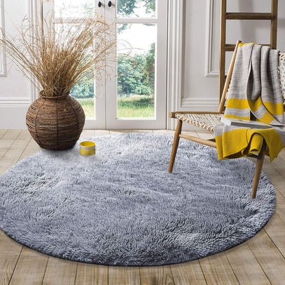 Tinyboy-hbq Area Rugs Shaggy Carpet for Living Room Bedroom Large Fluffy Carpet Modern Non-Slip Mat Multisize Rug Indoor Home Decor (Gray White, 80 x 120 cm)