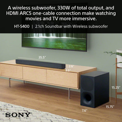 Sony HT-S20R 5.1Ch 400W Real Surround Soundbar with Dolby Digital Bluetooth Connectivity For Music Streaming Home Cinema System