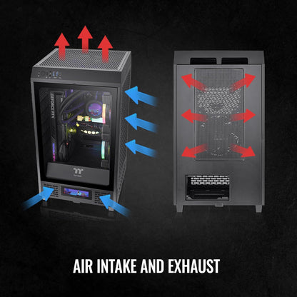 Thermaltake Tower 100 Black Edition Tempered Glass Type-C (Usb 3.1 Gen 2) Mini Tower Computer Chassis Supports Mini-Itx Ca-1R3-00S1Wn-00