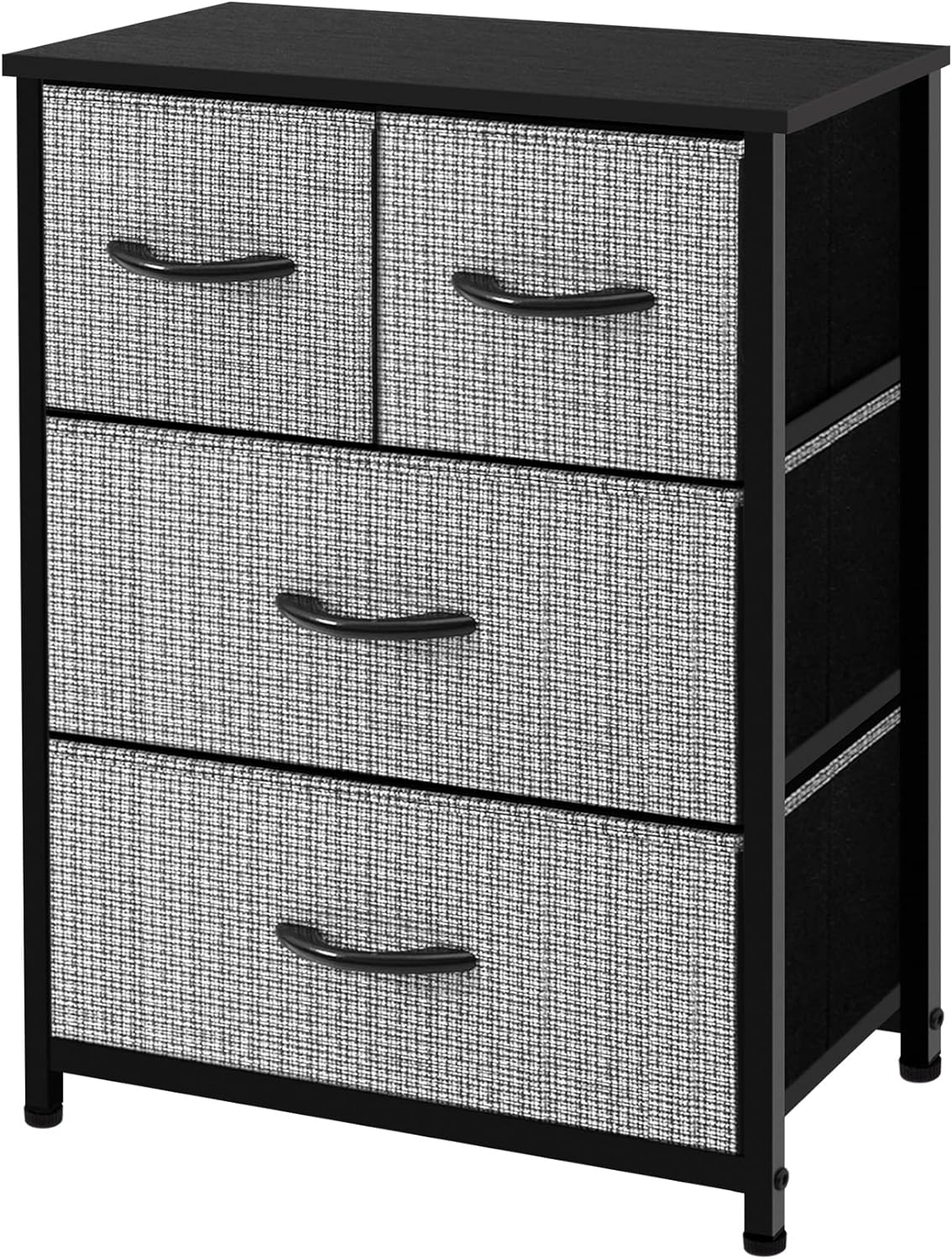 AZL1 Life Concept Dresser Storage Furniture Organizer-Large Standing Chest for Bedroom, Office, Entryway, Living Room and Closet-4 Removable Fabric Drawers, Black and White