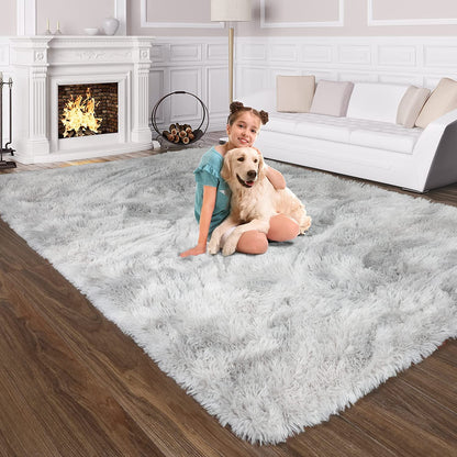 Skade Fluffy Rugs for Living Room, Shag Area Rug for Bedroom, Soft Plush Carpet for Kids Playroom, Furry Toddler Nursery Rug, Fuzzy Dorm Rug for Collage Boy Girl (Navy Blue,200 x 300 CM)