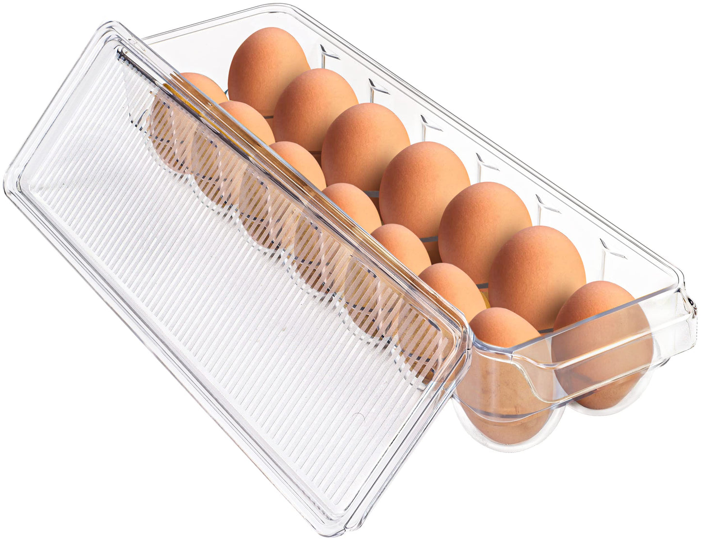 Utopia Home Egg Container For Refrigerator - 14 Egg Container With Lid & Handle, Egg Holder For Refrigerator, Egg Storage & Egg Tray (Pack of 1)