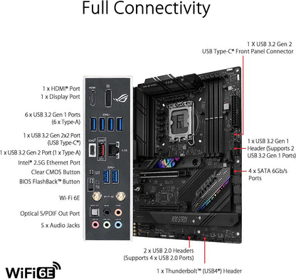 ASUS Prime B760-PLUS Intel B760(13th and 12th Gen) LGA1700 ATX Motherboard PCIe 5.0,DDR5,3X PCIe 4.0 M.2 Slots,2.5Gb LAN, DP,HDMI,USB 3.2 Gen 2x2 Type-C,Front USB 3.2 Gen 1 Type-C,Thunderbolt (USB4)