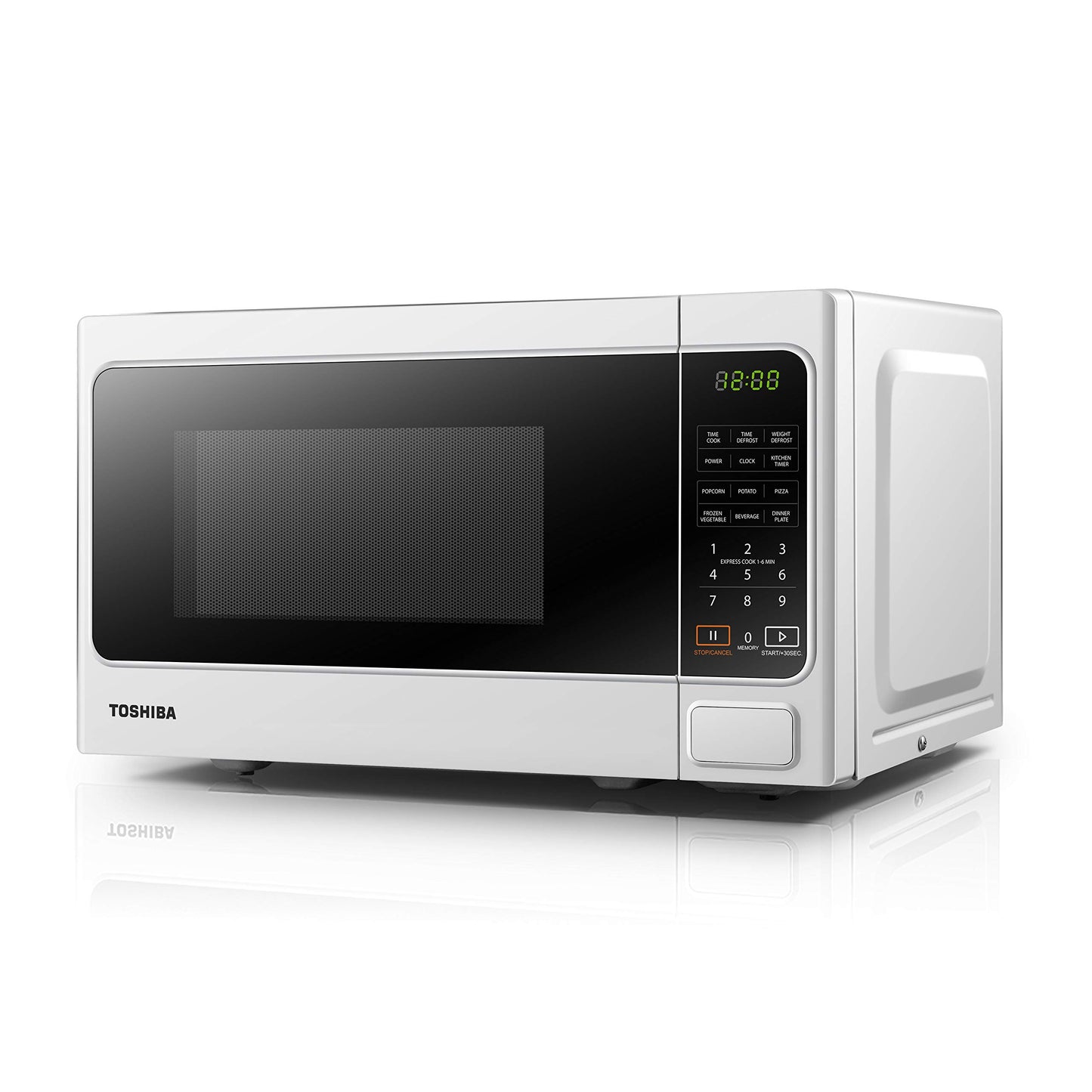 Toshiba Microwave Oven MM-EM20P(WH) 20 Litre, 800 Watt, Solo Microwave Oven with Function Defrost, 5 Power Setting, 0-35min Timer, Stylish Design – White