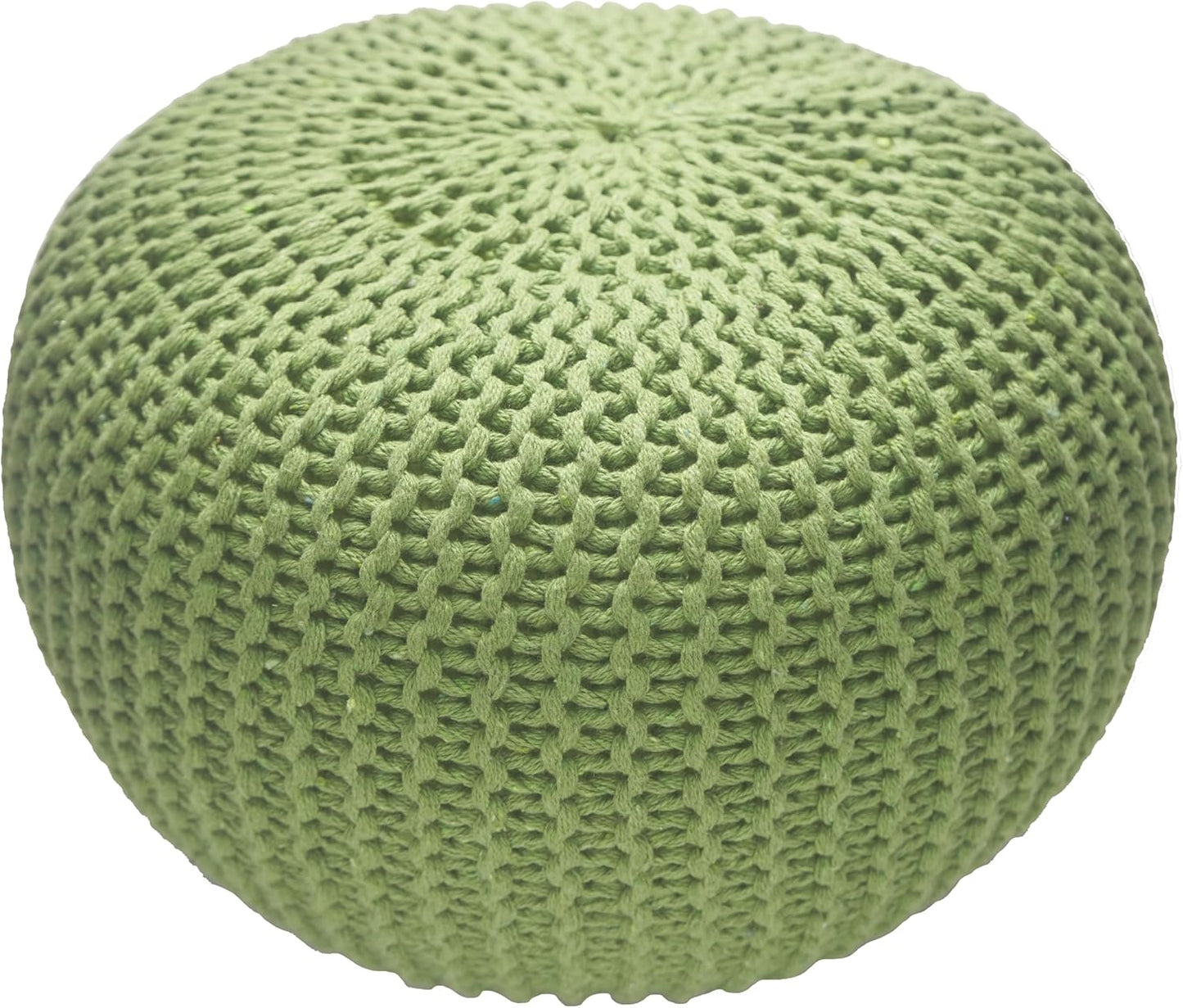 Bedding Craft Pouf,Pouf Ottoman,Pouf Ottoman Foot Rest,Pouf Living Room,Out Door Pouf Ottoman,Hand Knitted Bean Bag Pouf, Chair Foot Rest for Livinghome, 18x18x14_Sage Green