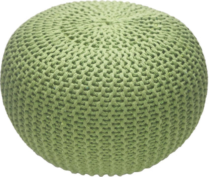 Bedding Craft Pouf,Pouf Ottoman,Pouf Ottoman Foot Rest,Pouf Living Room,Out Door Pouf Ottoman,Hand Knitted Bean Bag Pouf, Chair Foot Rest for Livinghome, 18x18x14_Sage Green