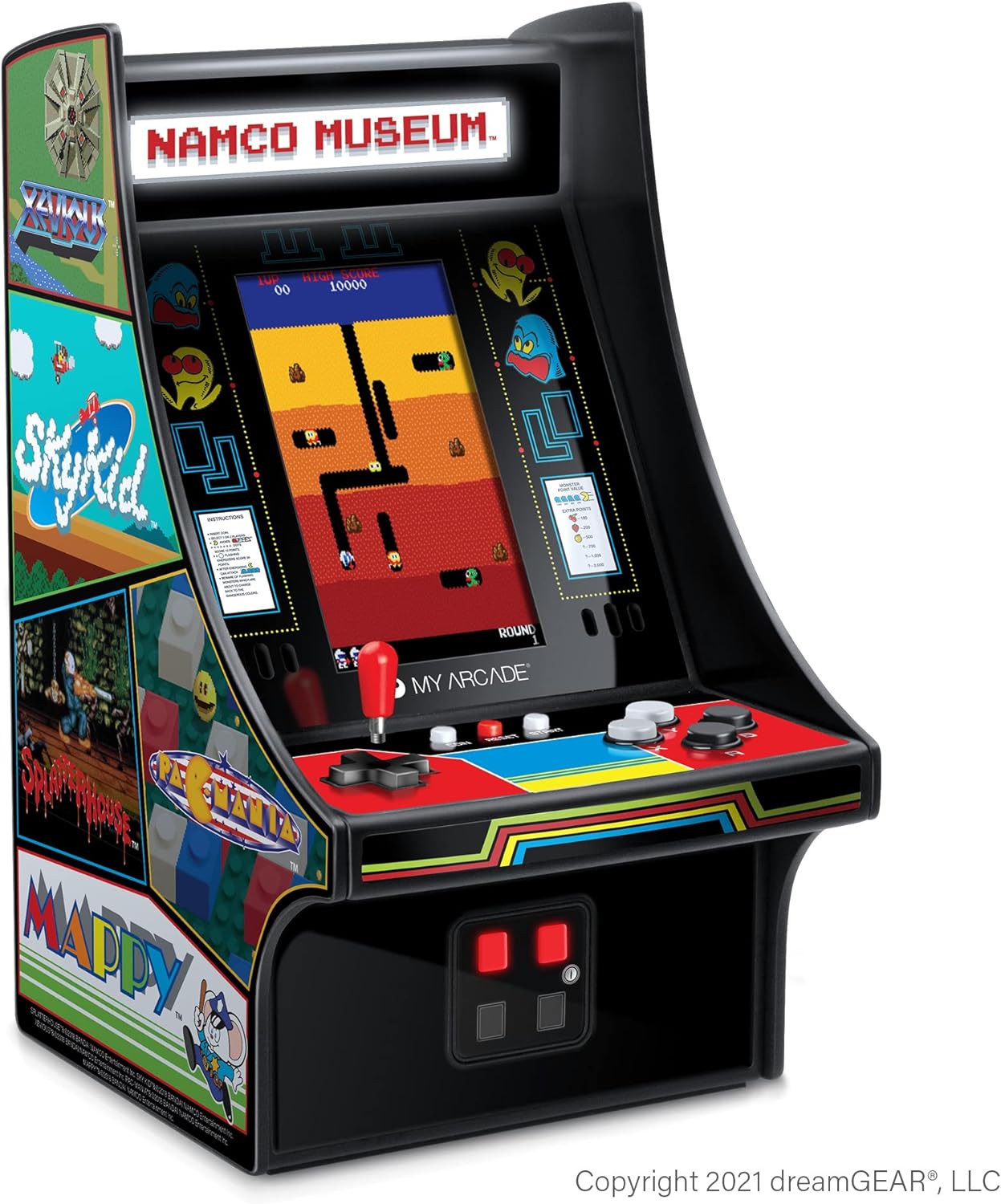 My Arcade Mini Player 10 Inch Arcade Machine: 20 Built In Games, Fully Playable, Pac-Man, Galaga, Mappy and More, 4.25 Inch Color Display, Speakers, Volume Controls, Headphone Jack, Micro USB Powered