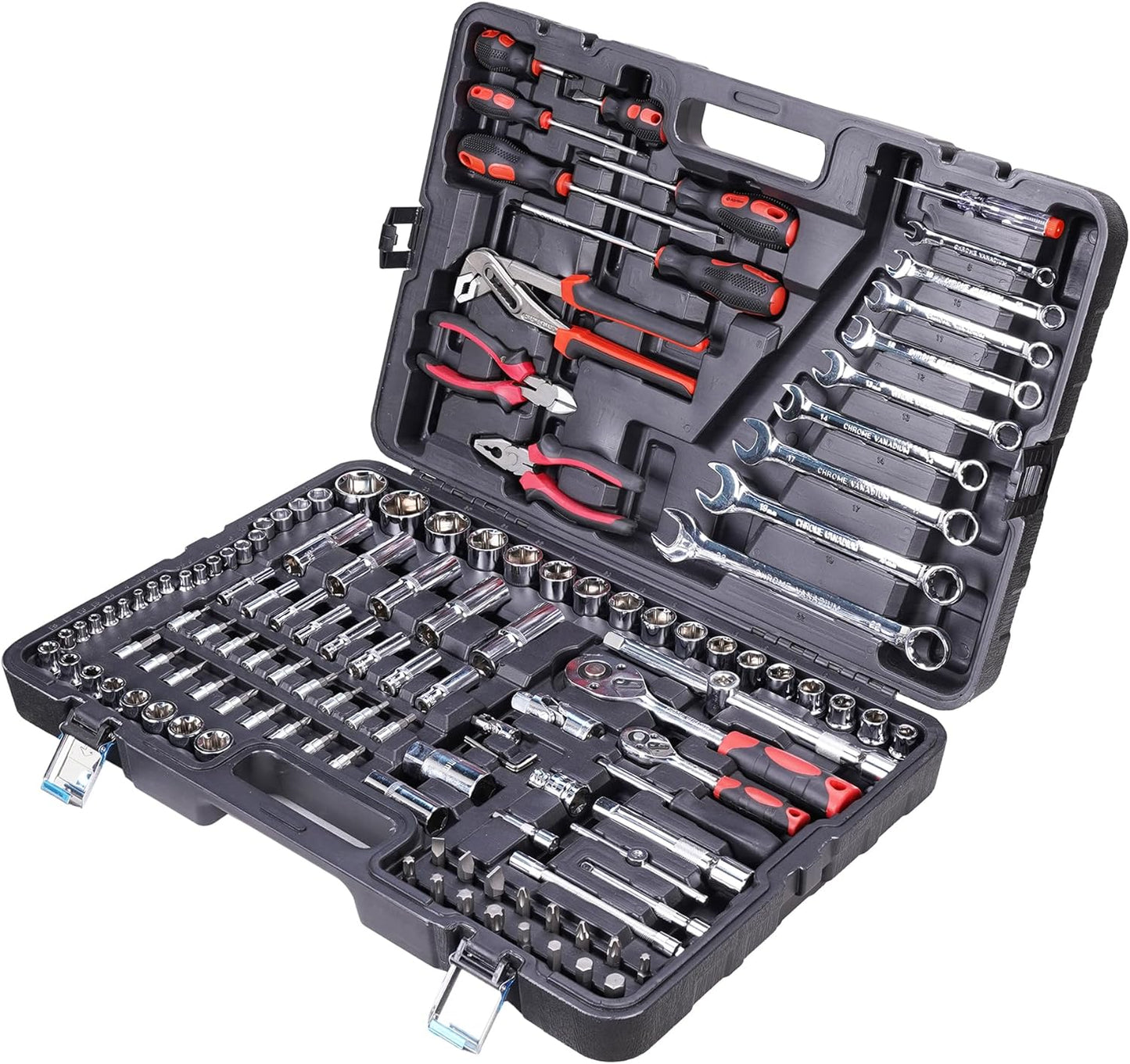 Royal Power Professional Comprehensive Repair Mixed Tool Sets. Combination Wrench, Pliers, Claw Hammer, Adjustable wrench, Screwdrivers (86pc)