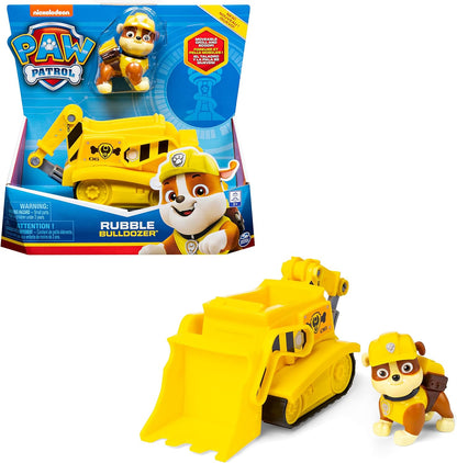 Paw Patrol Rubble'S Diggin' Bulldozer With Collectible Figure For Kids Aged 3 And Up (Multicolour)