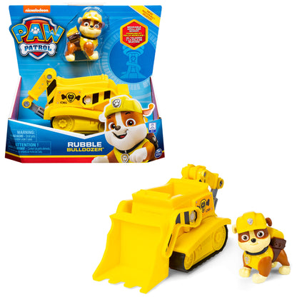 Paw Patrol Rubble'S Diggin' Bulldozer With Collectible Figure For Kids Aged 3 And Up (Multicolour)