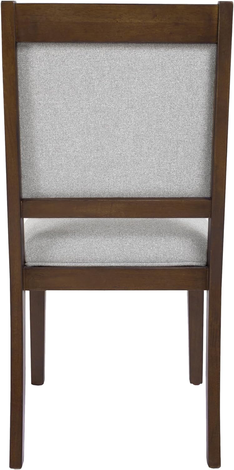 HomePop Open Back Upholstered Wood Frame Dining Chairs, Neutral Textured Solid (Set of 2)