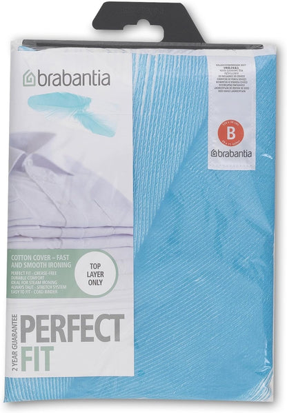 Brabantia 216800 Metallised Silver Ironing Board Cover With 2 Mm Foam, L 110 X W 30 Cm, Size A