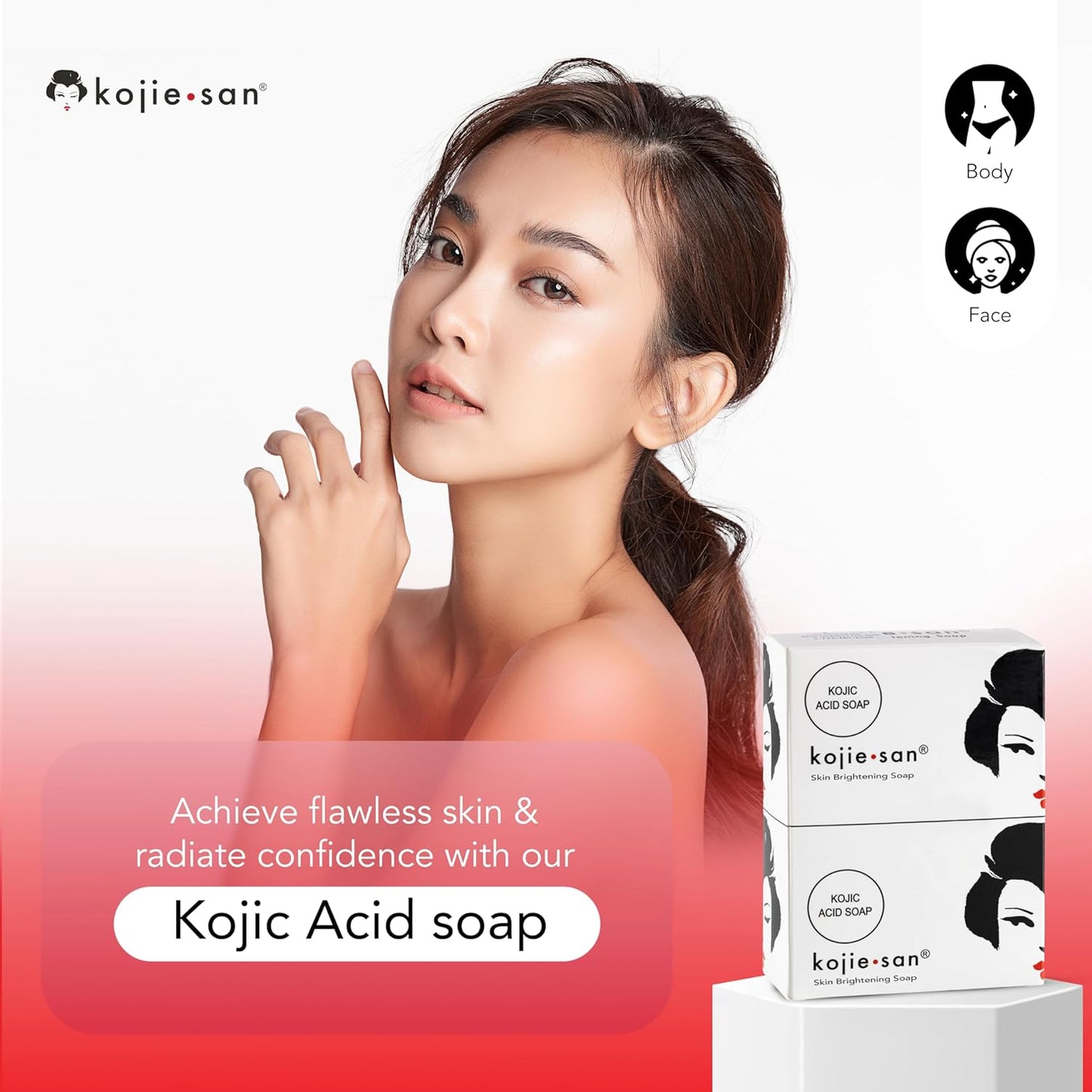 Kojie San 3 x 65G Kojie San Skin Kojic Acid Lightening Soap in Industry-leading Frustration Free Packaging