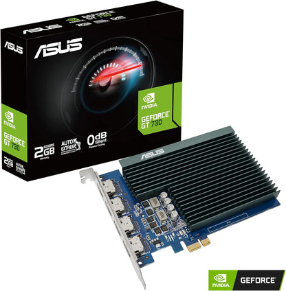 ASUS NVIDIA GeForce GT 730 Graphics Card (PCIe 2.0, 2GB GDDR5 Memory, 4X HDMI Ports, Single-Slot Design, Passive Cooling) (GT730-4H-SL-2GD5)