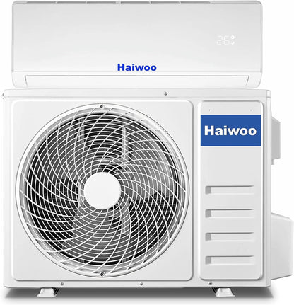 Haiwoo Air Conditioner 1 Ton Capacity 12000 BTU, T1 Highly Efficient Tropical Compressor, Golden Fin to Prevent Corrosion, Refrigerant:R410A, White