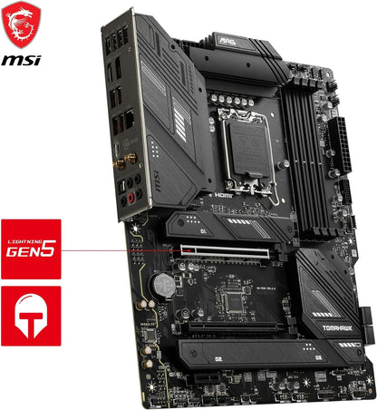 MSI MAG B760 TOMAHAWK WIFI DDR4 LGA1700 ATX Motherboard, Intel B760 Chipset, 4x DDR4, 128GB Max Memory Capacity, Wi-Fi 6E, 2.5Gbps LAN, 2x PCI-E x16, 3x M.2 1x HDMI 1x DP, USB 2.0/3.2 - Black - CaveHubs