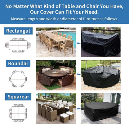 SKY-TOUCH Patio Furniture Cover 180x120cm, Garden Furniture Set Cover Waterproof, Outdoor Table and Chair Set Covers, Heavy Duty Oxford Fabric Furniture Covers Dust Proof Anti-UV