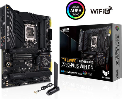 ASUS TUF Gaming Z790-Plus WiFi LGA 1700(Intel®12th&13th Gen) ATX Gaming Motherboard(PCIe 5.0,DDR5,4xM.2 Slots,16+1 DrMOS,WiFi 6,2.5Gb LAN,Front USB 3.2 Gen 2 Type-C®,Thunderbolt 4(USB4),Aura RGB)