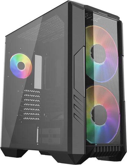 Cooler Master MasterCase H500 ARGB - PC Case with Dual 200mm Fans for High-Volume Airflow, Mesh and Transparent Front Chassis Panels, Flexible ATX Hardware Capacity