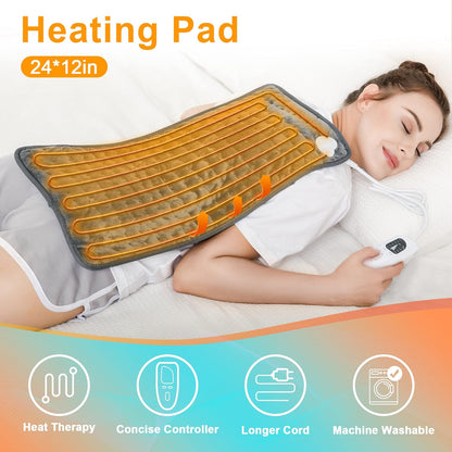 Electric Heating Pads, Heated Pad for Back Pain Muscle Pain Relieve - Dry & Moist Heat Therapy Option - Auto Shut Off Function, Hot Pad