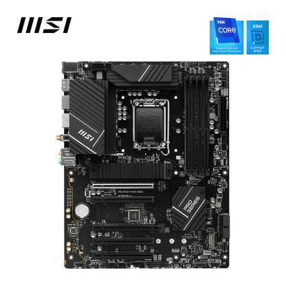 MSI PRO B760-P WIFI DDR4 Motherboard, ATX - Supports Intel 12th & 13th Gen Core Processors, LGA 1700 - DDR4 Memory Boost 5333+MHz/OC, PCIe 4.0 x16 Slots, M.2 Gen4 Slots, 2.5G LAN, Wi-Fi 6E