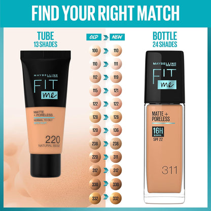 Maybelline New York Fit Me Matte+Poreless Liquid Foundation, 340 Cappuccino, 30 ml