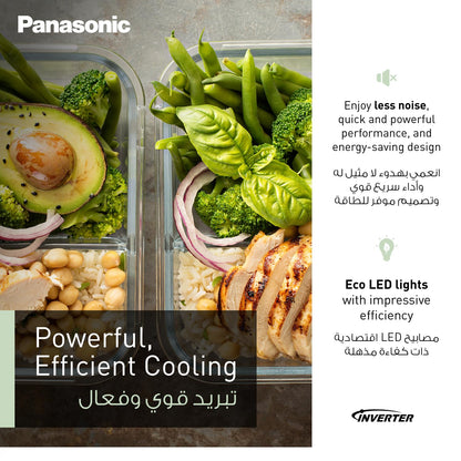 Panasonic 734 Liters Side By Side Refrigerator, Inverter, Surround Cooling, Matte Black - NR-BS734MS, 10 Year Compressor Warranty