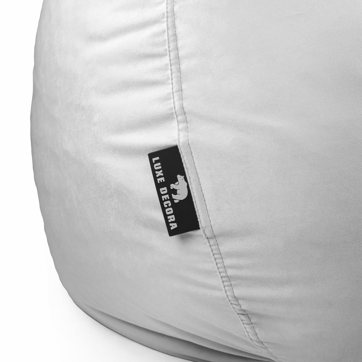 Luxe Decora Nest Soft Suede Bean Bag with Removable Layer | Washable | Perfect for Indoor Relaxation | Kids & Adults | Soft Velvet Finish | Filled with Polystyrene Beads (Black, Large)