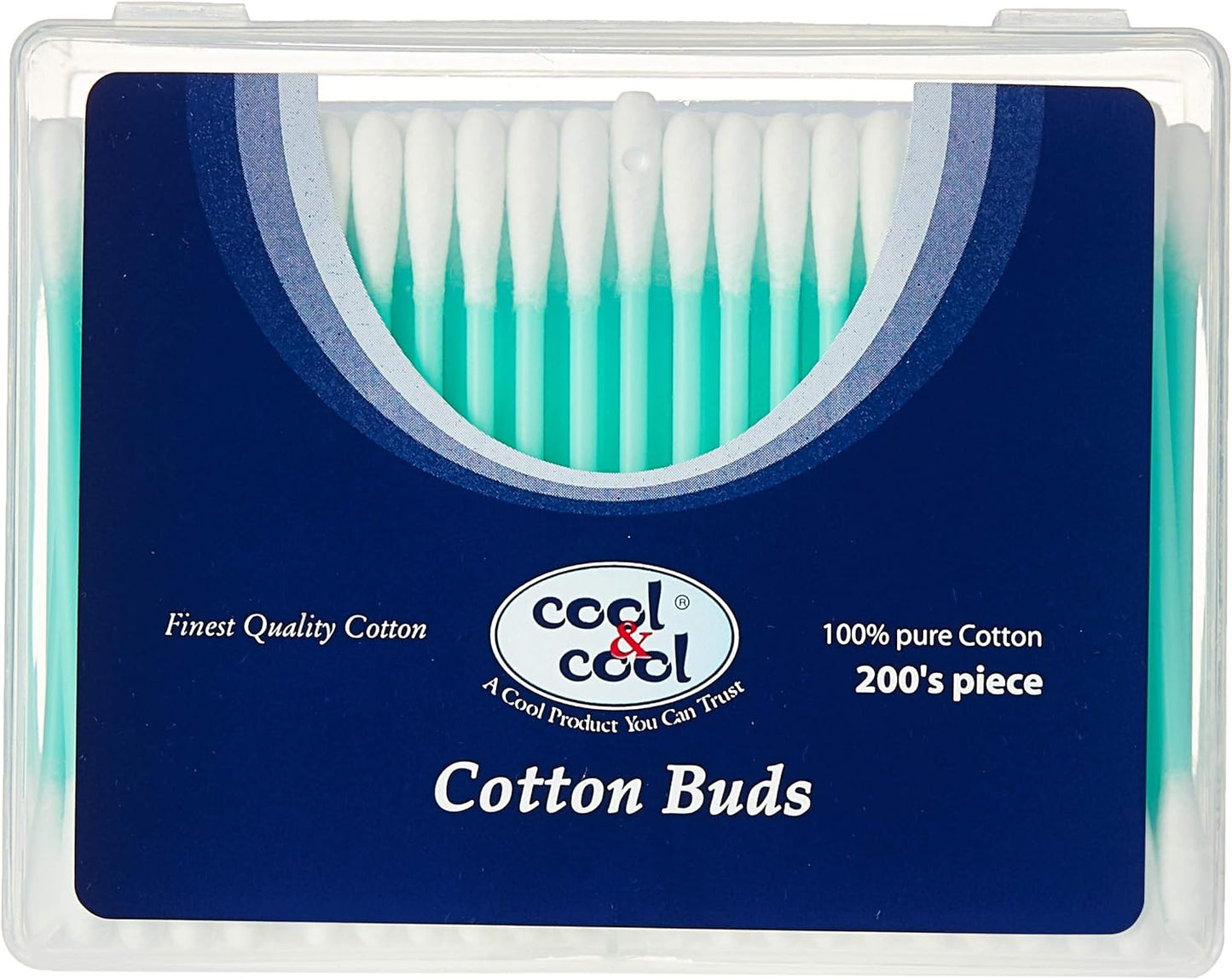 Cool & Cool Ear Buds - 200's(Pack of 3) - Round Thick Tips,Cotton Swabs,100% Cotton,Double Tipped,Hygienic,Gentle & Safe Swabs for Ears - 600 Pieces - Assorted