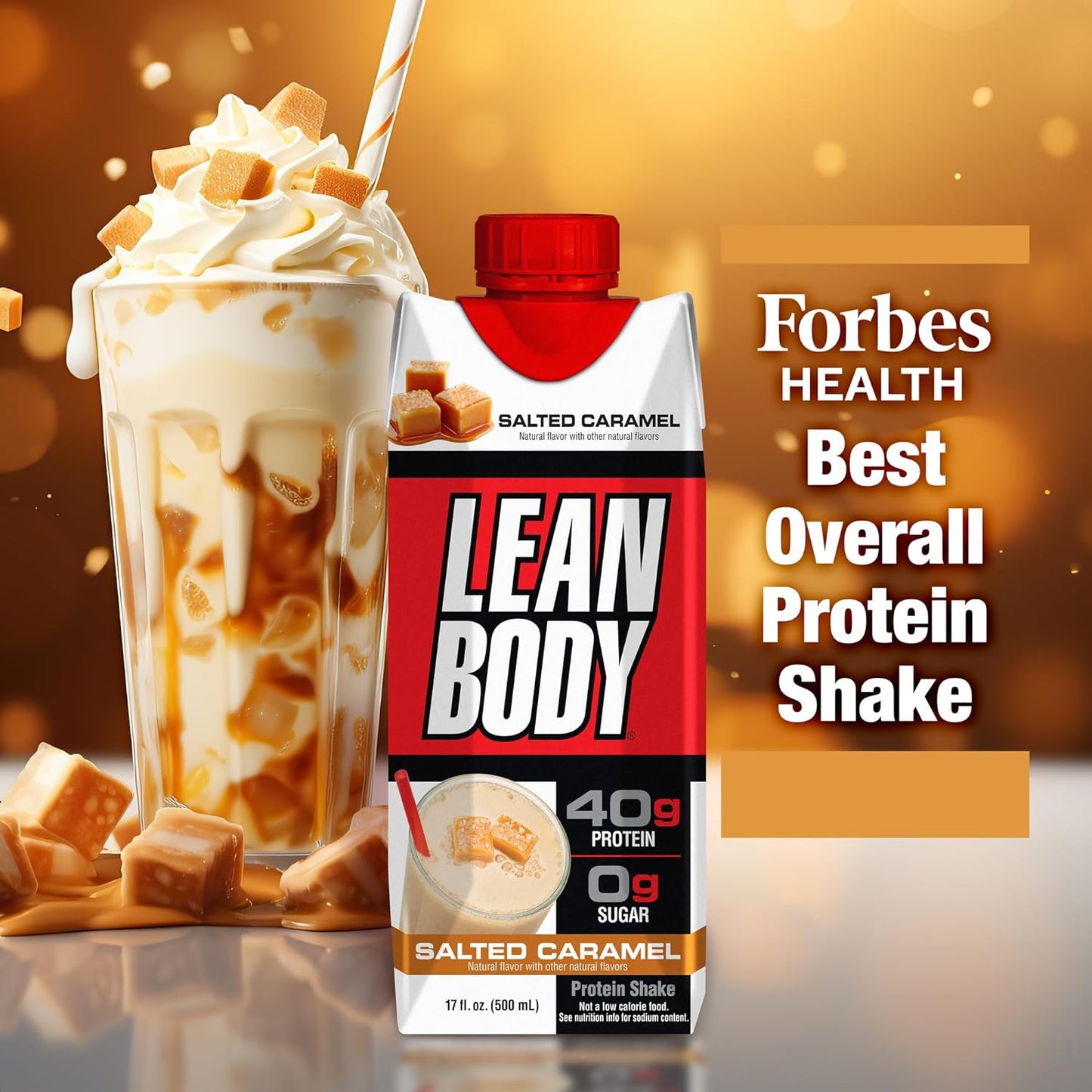 Labrada Nutrition Lean Body Ready To Drink Protein Shake (500ml, Pack of 12, Salted Caramel)_Whey Protein Blend_Zero Sugar, 40g Protein, Gluten Free, 22 Vitamins & Minerals