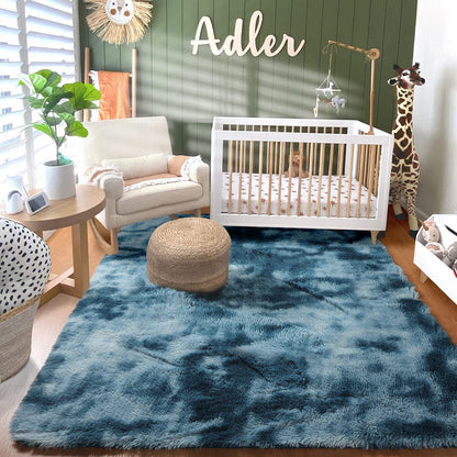 Skade Fluffy Rugs for Living Room, Shag Area Rug for Bedroom, Soft Plush Carpet for Kids Playroom, Furry Toddler Nursery Rug, Fuzzy Dorm Rug for Collage Boy Girl (Navy Blue,200 x 300 CM)