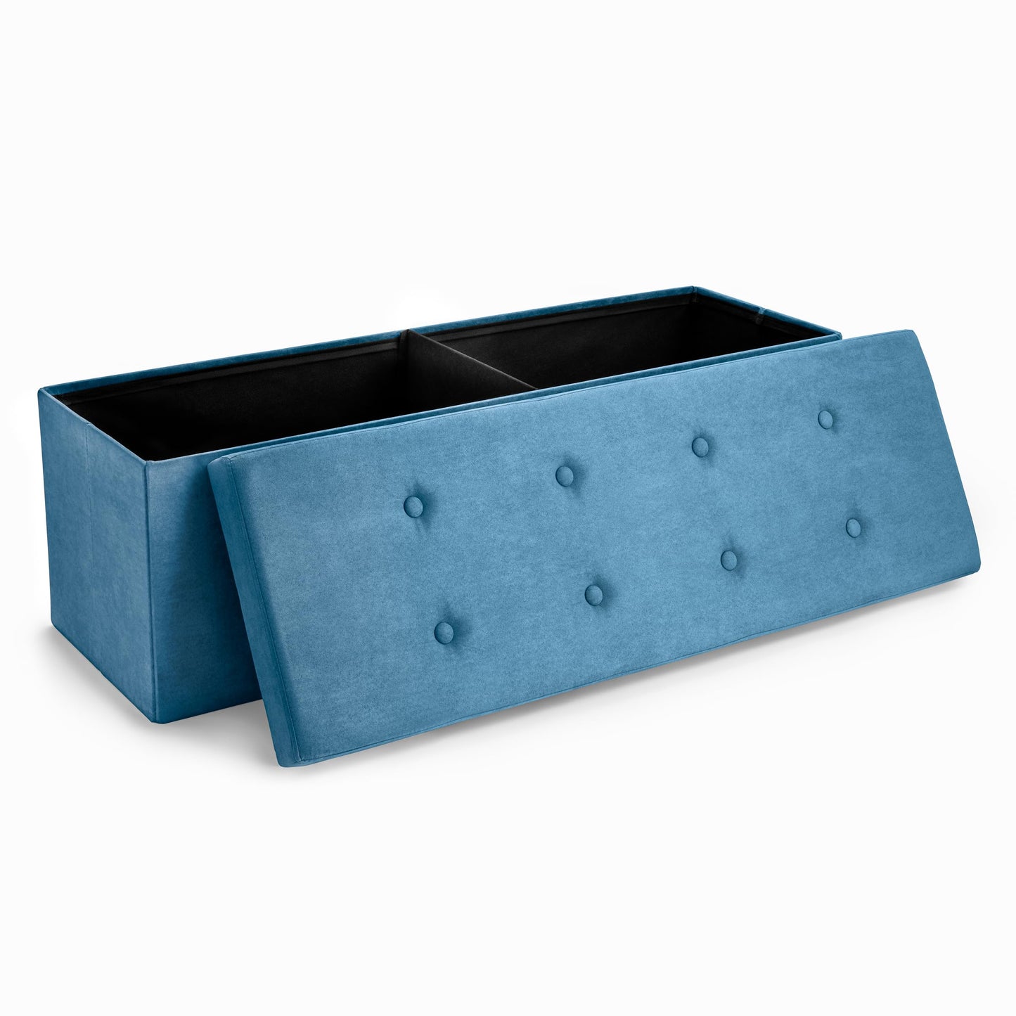 Sorbus Storage Ottoman Bench - Collapsible/Folding Bench Chest with Cover - Perfect Toy and Shoe Chest, Hope Chest, Pouffe Ottoman, Seat, Foot Rest, - Contemporary Faux Suede (Large-Bench, Teal)