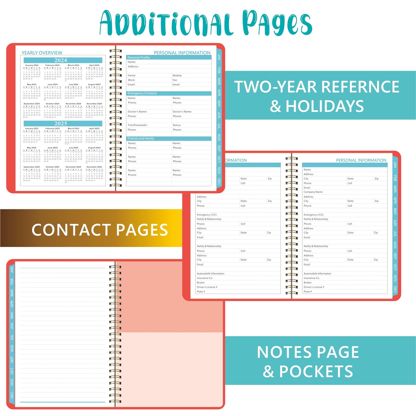 KSNOW 2024 Weekly and Monthly Planner, Runs from January 2024 to December 2024, Life Planner to Hit Your Goals & Live Happier, 12 Months Yearly Agenda Productivity for Women & Men, A5 (Blue)