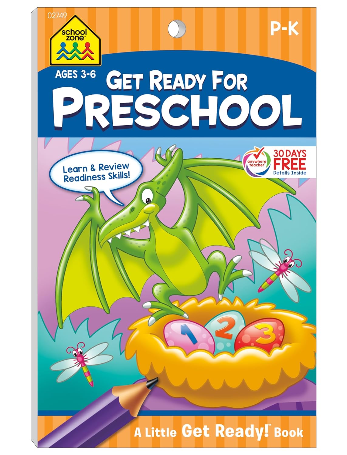 School Zone - Get Ready for Preschool Workbook - Ages 3 to 6, Letters, Numbers, Colors, Counting, Rhyming, Patterns, Matching, and More (School Zone Little Get Ready!™ Book Series)