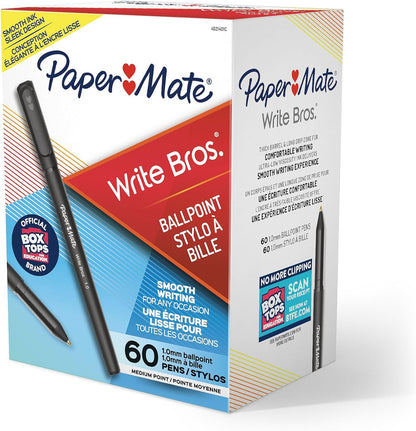 Paper Mate 4621501 Write Bros Ballpoint Pens, Medium Point (1.0 mm), Blue, 60 Count