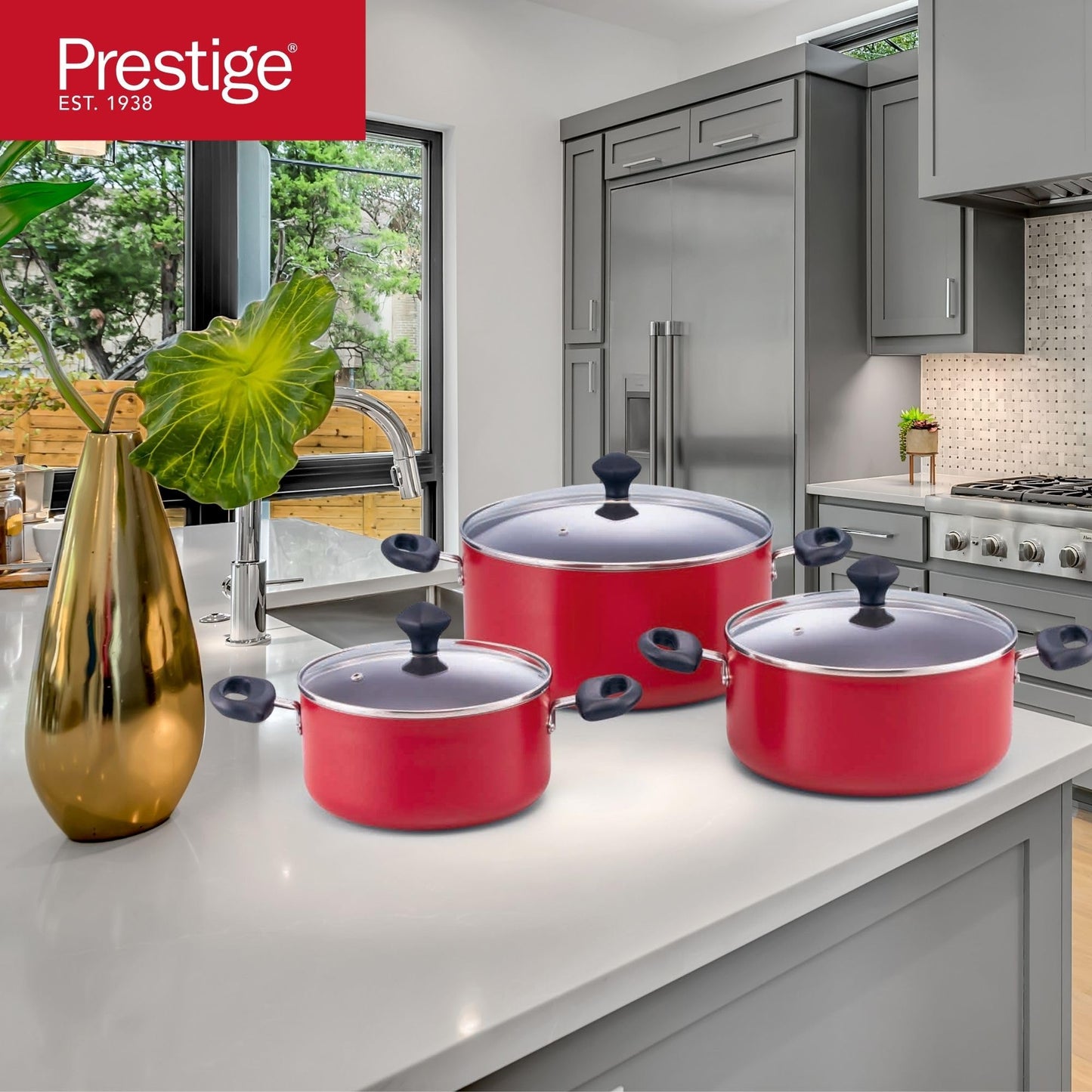 Prestige Non-Stick Cookware Set 6-Piece | Pots and Pans Sets | Kitchen Cooking Sets