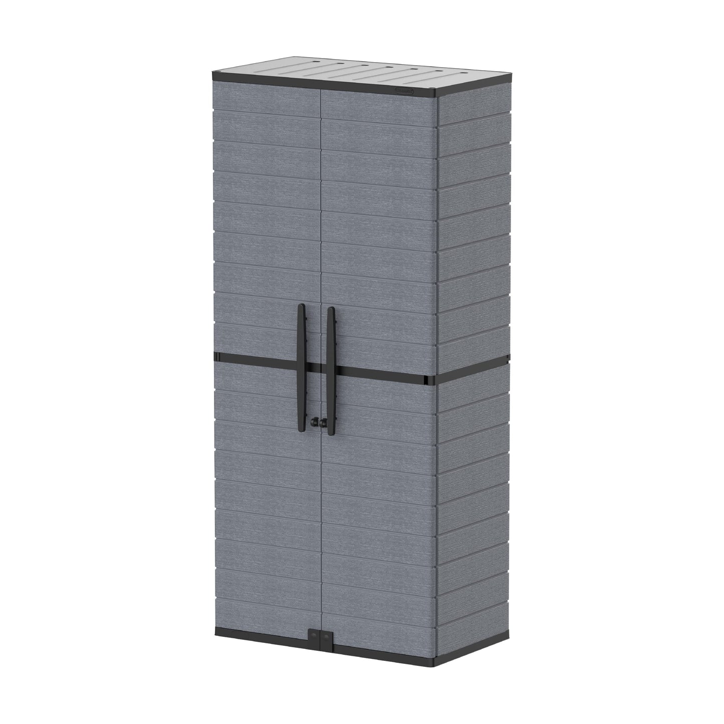 Cosmoplast Cedargrain Vertical Stoarge Tall Cabinet, Dark Grey