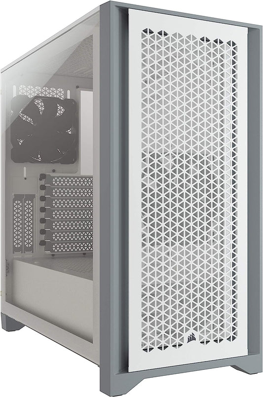 Corsair 4000D Airflow Tempered Glass Mid-Tower Atx Case (High-Airflow Front Panel, Tempered Glass Side Panel, Rapidroute Cable Management System, Spacious Interior, Two Included 120 mm Fans) White - CaveHubs