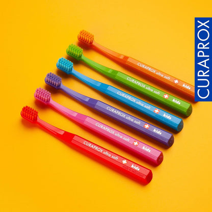 Curaprox Ultra Soft Kids Toothbrush. Soft Toothbrush for children with 5500 CUREN® Bristles - Curaprox Manual Toothbrush