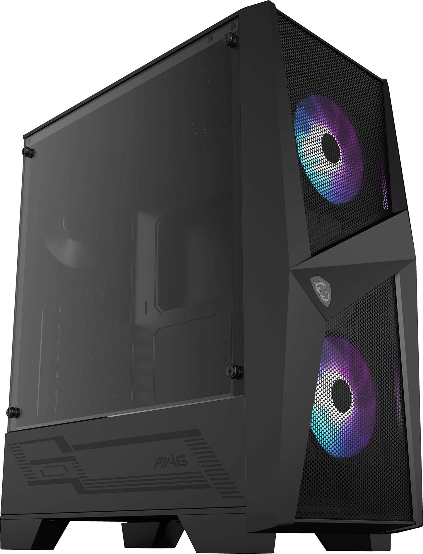 Msi Mag Forge 100R Usb 3.2 Mid Tower Pc Gaming Case With RGB Fan And 4 mm Tempered Glass - Black