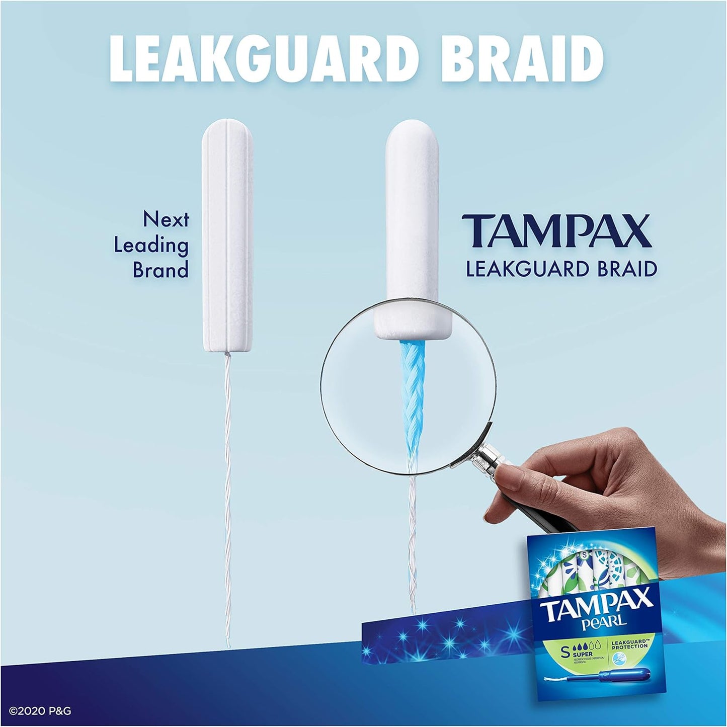 Tampax Pearl Regular Absorbency Unscented Tampons, Leakguard protection 96 Count, Pack of 1