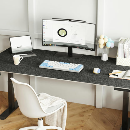 DAWNTREES Large Felt Desk Pad | Computer Mat for Desk(36x12Inches)|Desk Mat for Keyboard and Mouse|Dark Grey