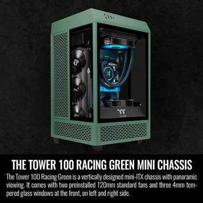 Thermaltake Tower 100 Black Edition Tempered Glass Type-C (Usb 3.1 Gen 2) Mini Tower Computer Chassis Supports Mini-Itx Ca-1R3-00S1Wn-00