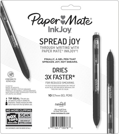 Paper Mate Inkjoy Gel Retractable Pen, 0.7Mm, Ink, Pack Of 14, Assorted (1951636)