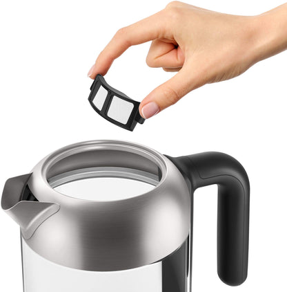 Philips Series 5000 Glass Kettle Stainless Steel, Crystal 2200W 1.7L, Mid Entry Light Status Indicator Hd9339/81