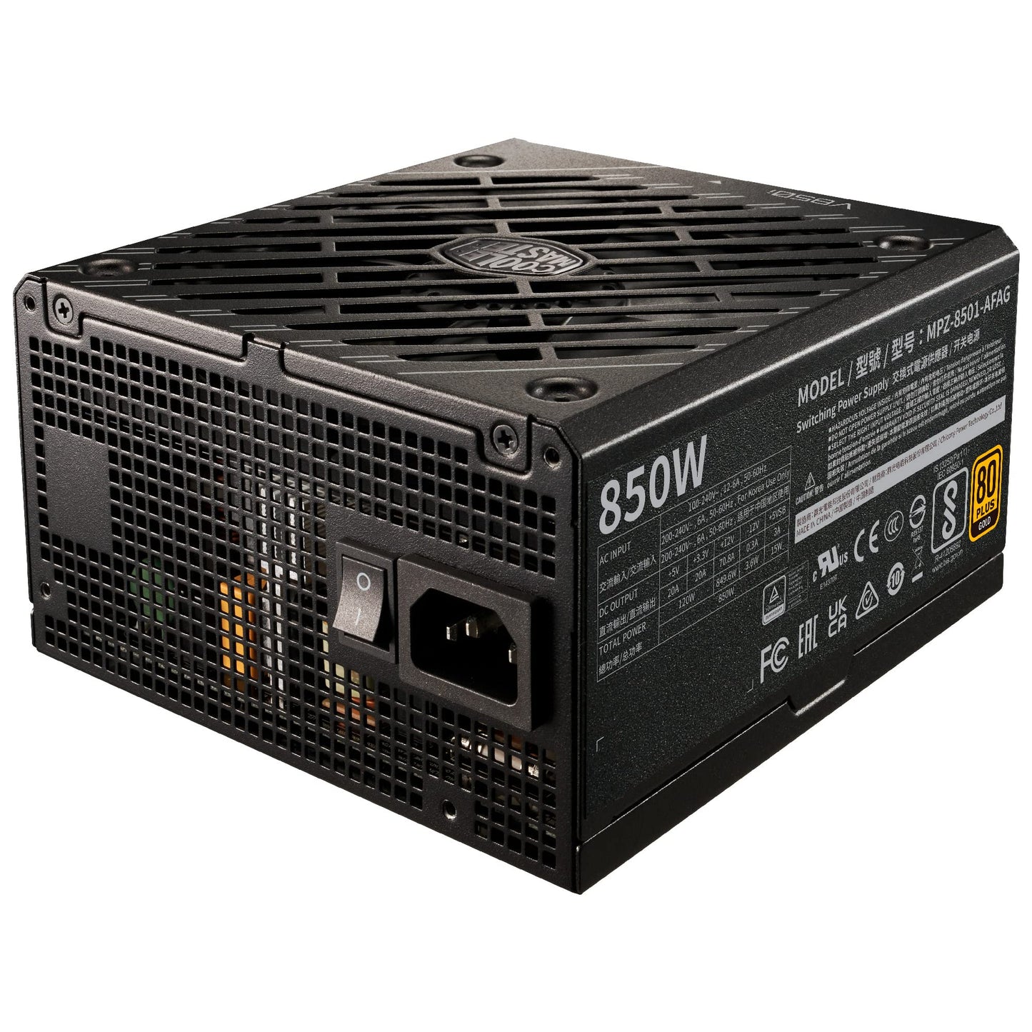 Cooler Master V650 Gold V2 PSU, UK Plug - 650W, 80 PLUS Gold, Fully Modular, ATX Power Supply Unit, Quiet 135 mm FDB Fan, Semi-Fanless Mode, 10-Year Warranty Black Edition